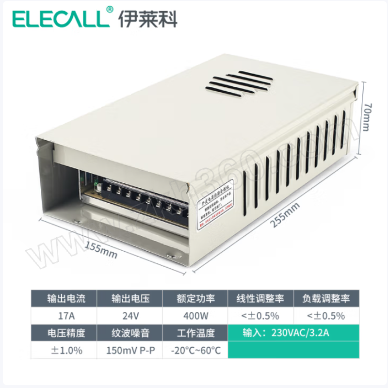 ELECALL/伊莱科 防雨开关电源 FY-400-24 24V 1个