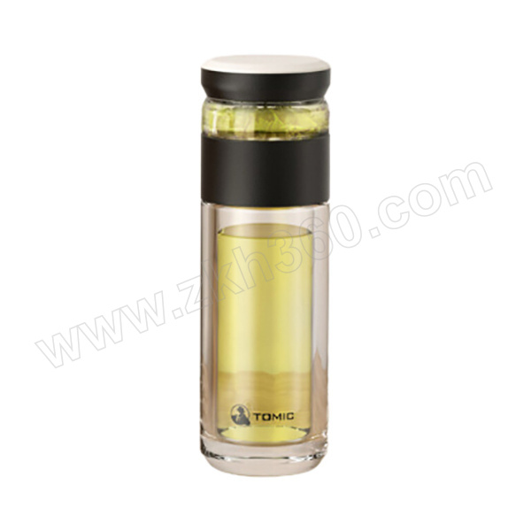 TOMIC/特美刻 玻璃茶水分离杯 TG8070301 黑色 400mL 1个