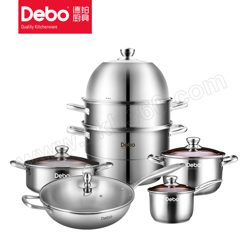 德铂 斯德哥尔套装锅 DEP-DZ382 奶锅16cm/汤锅22cm/火锅28cm/炒锅30cm/蒸锅32cm 容量奶锅2L/汤锅4L/火锅4L/炒锅5/蒸锅8L 奥氏体型不锈钢 配置组合盖×1 蒸锅锅身×1，蒸片×2 玻璃盖×4 炒锅锅身×1 蒸格×1 奶锅锅身×1 火锅锅身×1 汤锅锅身×2 1套 德铂套装锅 16cm奶锅22cm汤锅28cm火锅30cm炒锅32cm蒸锅套装锅 奥氏体型不锈钢套装锅 德铂DEP - DZ382 烹饪锅具