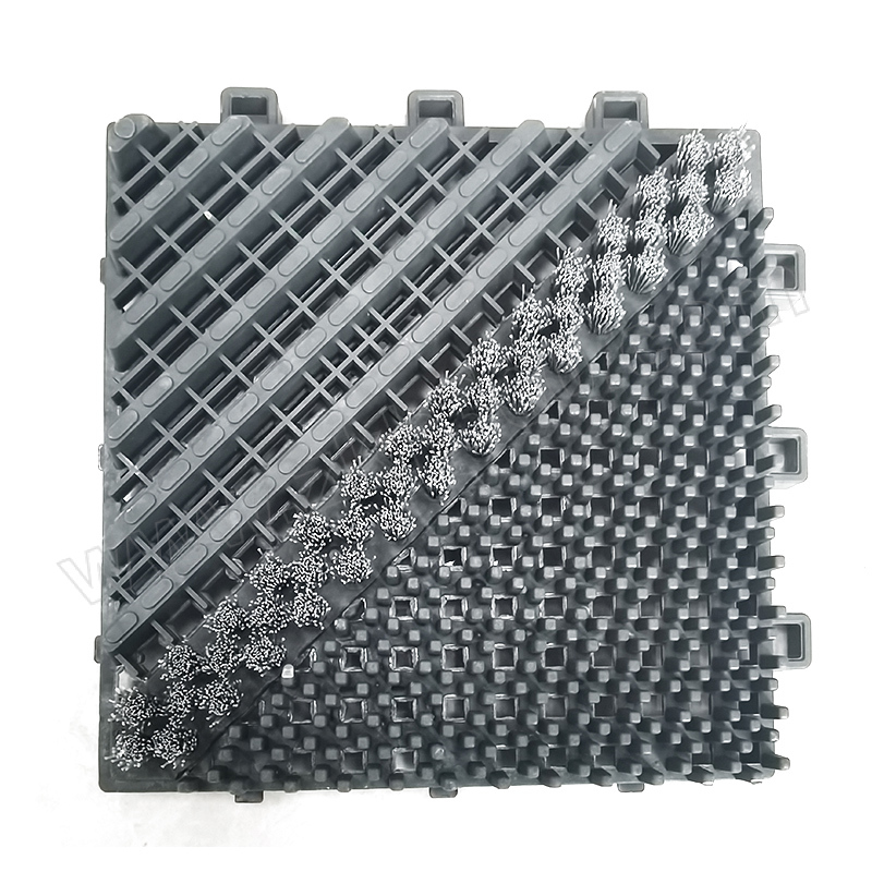 DEJIE/德洁 一刷三合一模块地垫 升级版 主体 灰底灰刷 15×15cm 厚度2.5cm EVA 1块