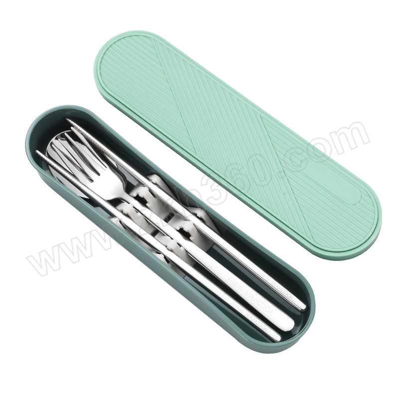 MAXCOOK/美厨 316L不锈钢便携式筷勺 MCGC1061 勺子185×40mm 叉子185×25mm 筷子195mm 1套