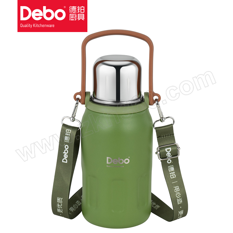 德铂 钛享真空保温壶 DEP-DS386 316不锈钢 900mL 绿色 1个 德铂真空保温壶 900mL保温壶 316不锈钢保温壶 真空保温壶