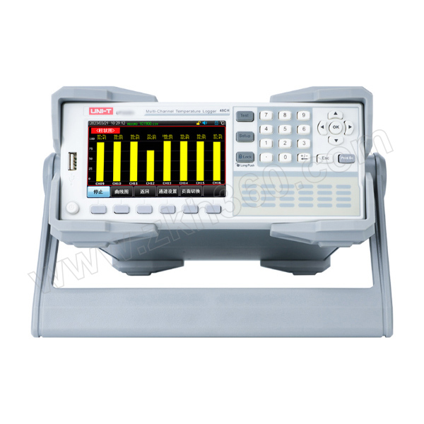 UNI-T/优利德 多路温度测试仪 UT3224+ 24通道 -200-1800℃ 0.01℃分辨率 补偿 RS232 SCPI  4.3英寸LCD 1台