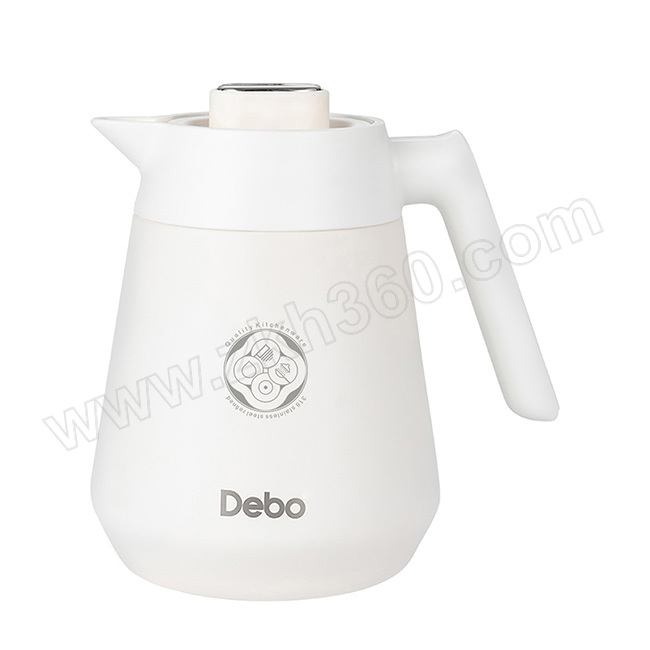 德铂 慕思真空保温壶 DEP-769 316医用不锈钢 1200mL 奶白色 1个 316医用不锈钢保温壶 1200mL保温壶 真空保温壶 德铂真空保温壶