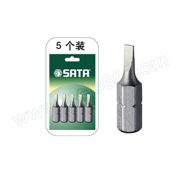 SATA/世达 6.3mm系列25mm长一字形旋具头 SATA-59216 5.5mm 1组 销售单位：组