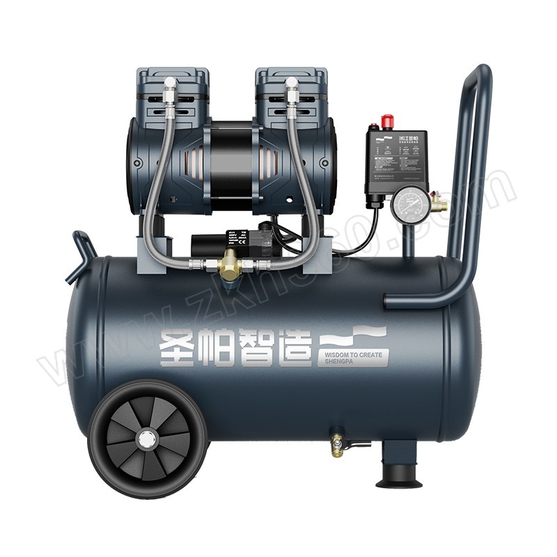 圣帕智造 无油式空气压缩机 SP1300W-30L 功率1300W  容量30L  电压220V 1台 圣帕智造无油式空气压缩机 无油空气压缩机 1300W 30L空气压缩机 圣帕智造SP1300W - 30L 活塞式空压机