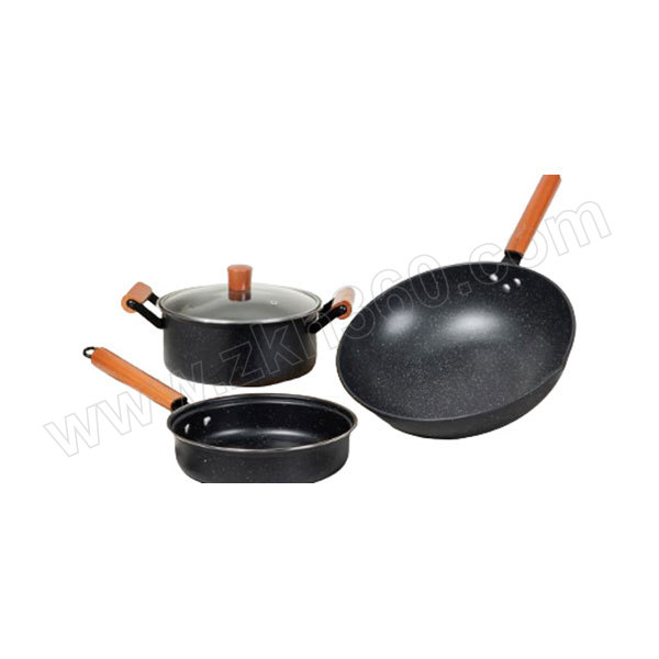 德铂 拉斯堡锅具套装 DEP-DZ329【一件发S】 精铁 煎锅24汤锅24炒锅32cm 1套 德铂锅具套装 精铁锅具套装 德铂DEP - DZ329 24cm/24cm/32cm锅具套装 烹饪锅具