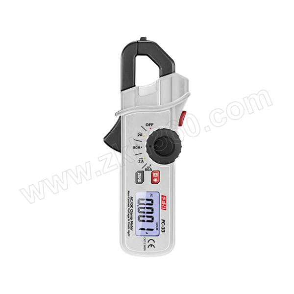 华盛昌 数字钳形表 FC-33 1台 数字钳形表 华盛昌数字钳形表 华盛昌FC - 33 直流电流测量钳形表