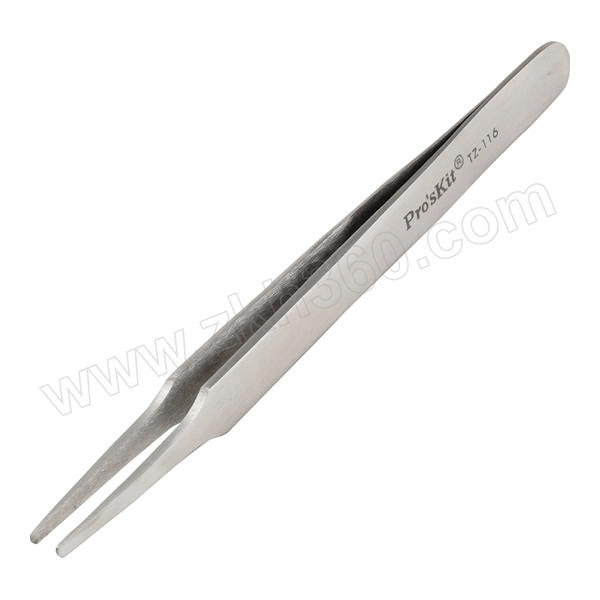 宝工 不锈钢防磁扁平嘴镊子 TZ-116 120mm 取物器 夹子 夹持器 镊子 不锈钢防磁扁平嘴镊子