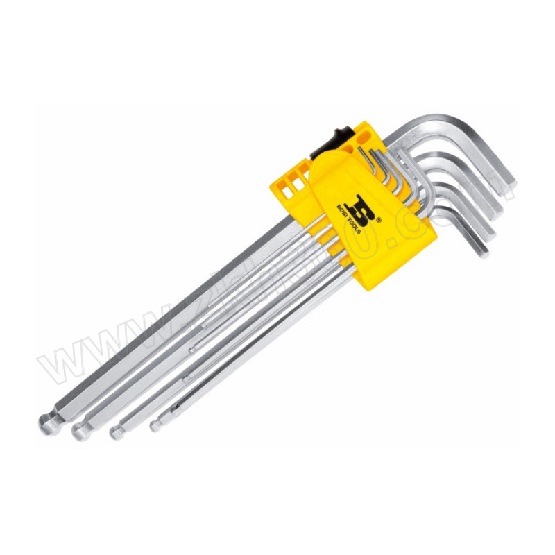 波斯 特长球头内六角扳手 BS423182 1/16"-3/8" 内六角扳手 六角扳手套装 内六角工具套装 内六角组合工具 内六角扳手套装 特长球头内六角扳手