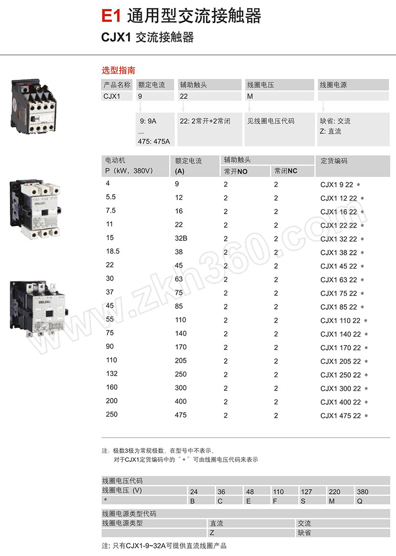 cjx1系列交流接触器 cjx1-170/22 50hz 220v 3p 1个【多少钱 规格参数