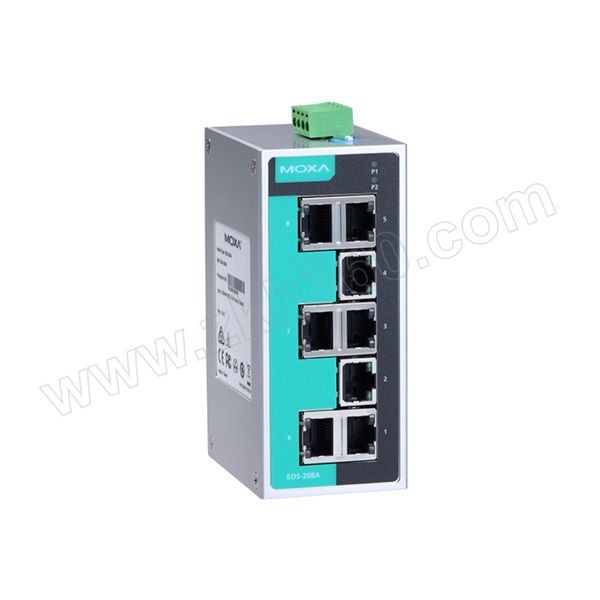 moxa/摩莎 8口非网管型工业以太网交换机 eds-208a 1个 销售单位:个